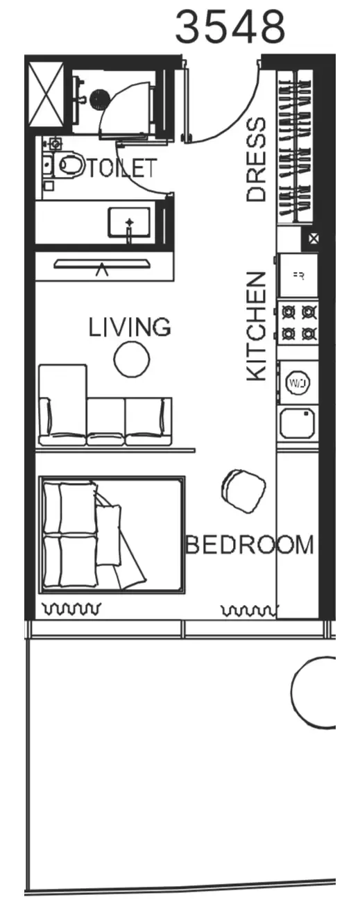 0 bedroom Apartments floor plan at The WOW Tower