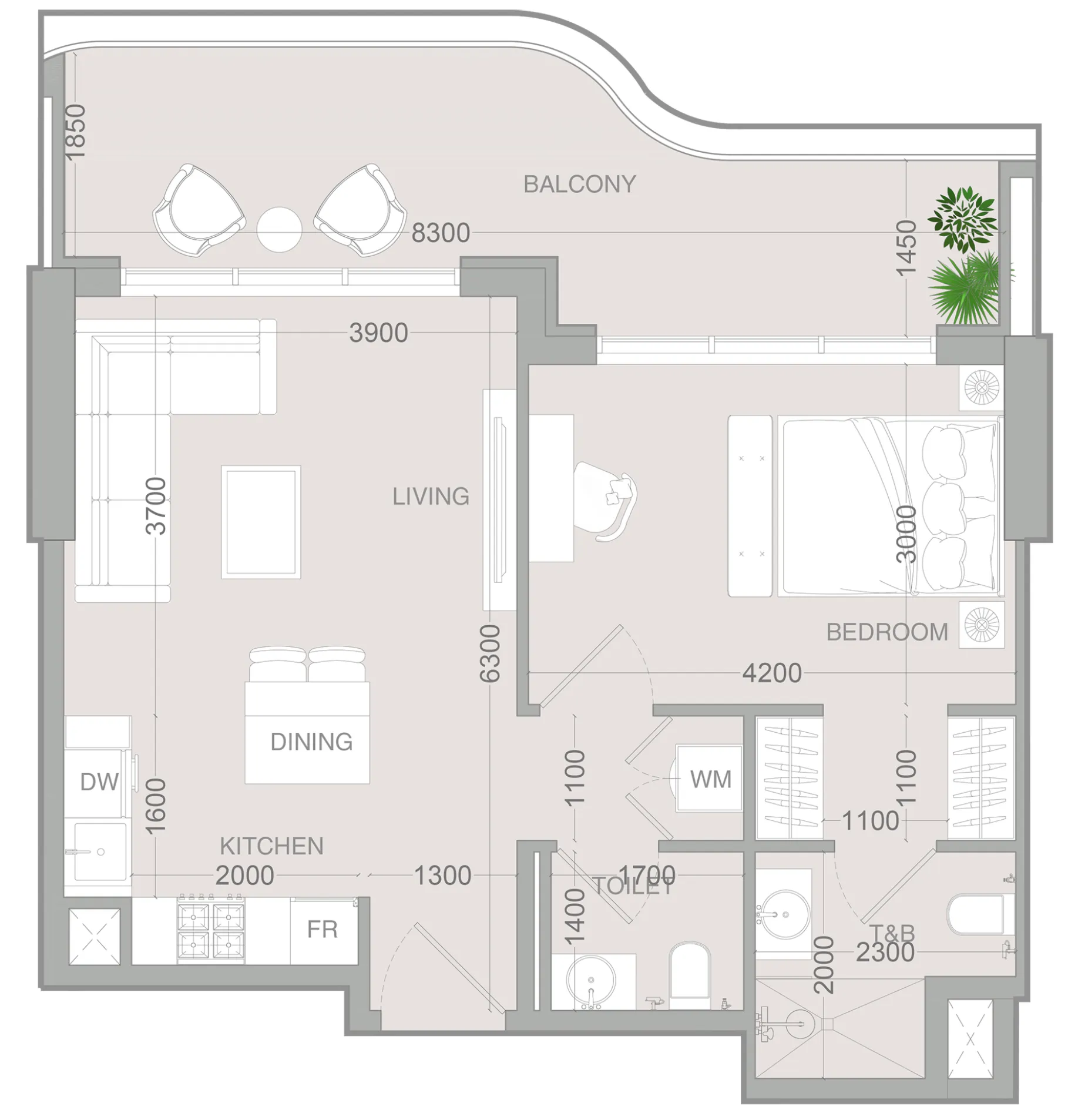 1 bedroom Apartments floor plan at ALTA V1EW