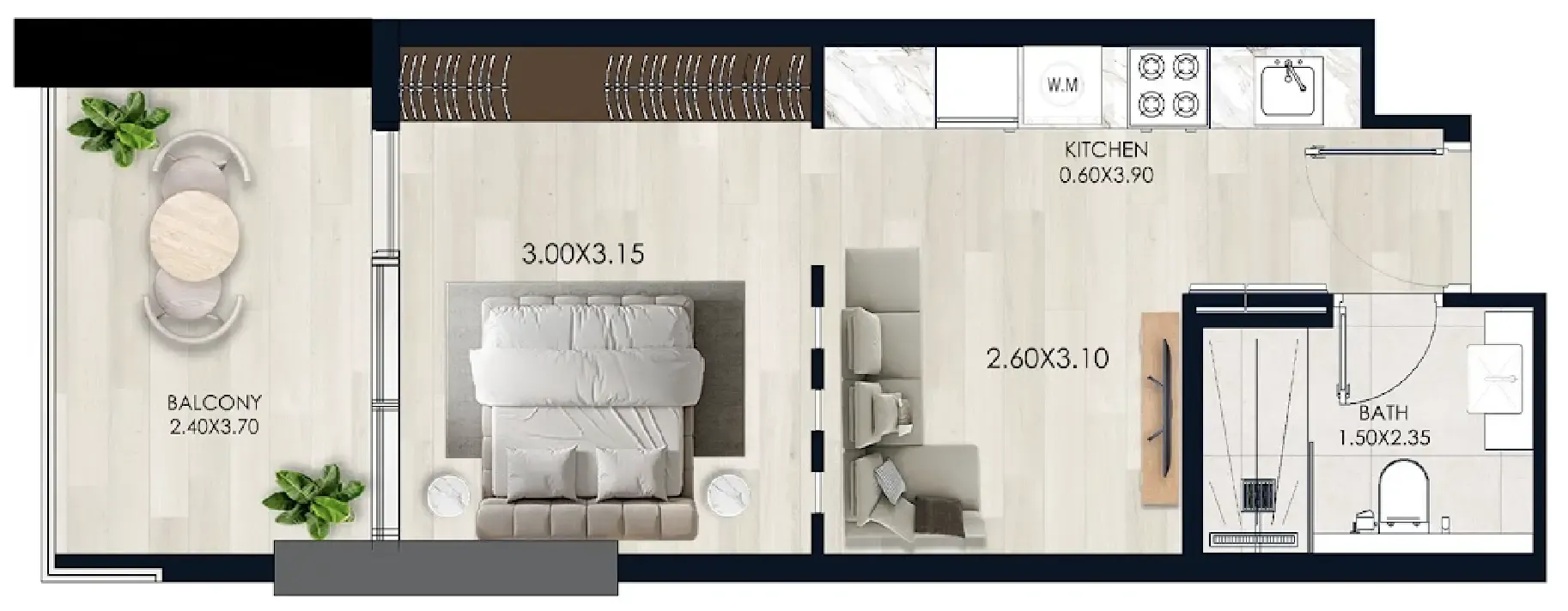 0 bedroom Apartments floor plan at Verde by Vision
