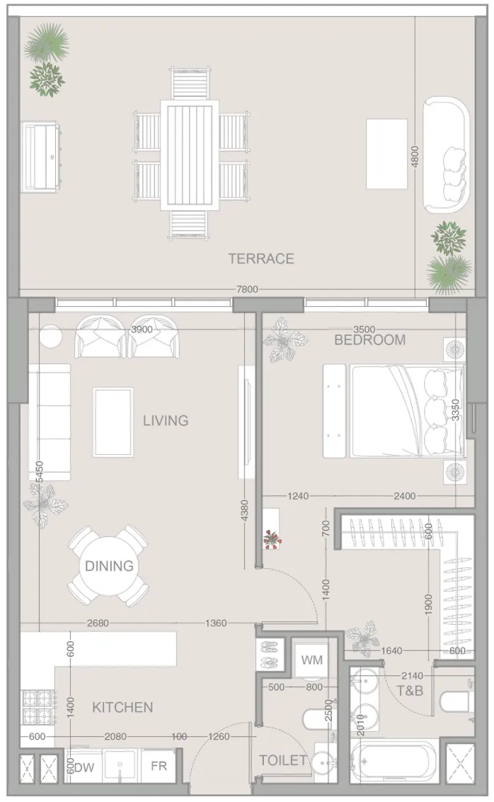 1 bedroom Apartments floor plan at V1STARA House