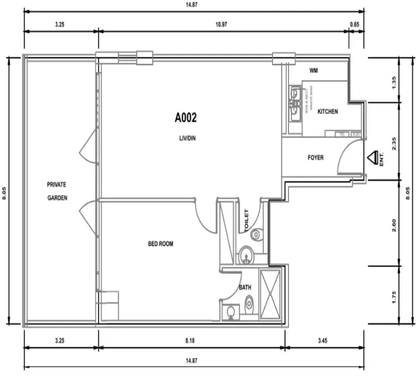 1 bedroom Apartments floor plan at Parkwood Residences