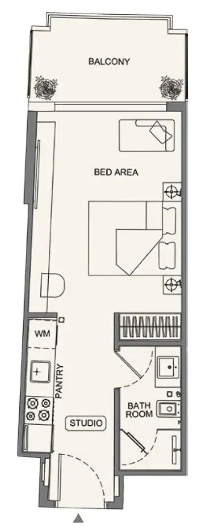 0 bedroom Apartments floor plan at Binghatti Wraith