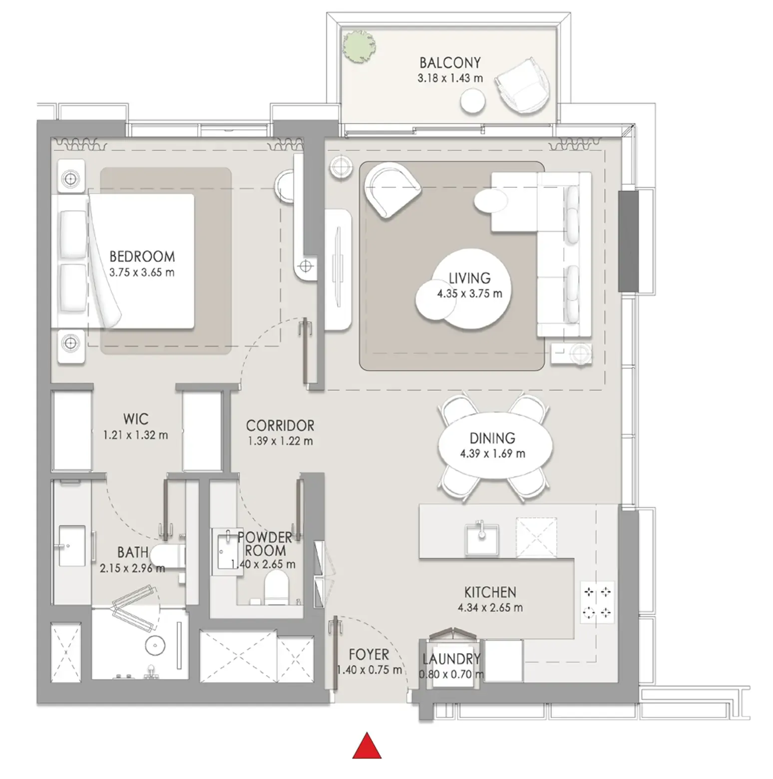 1 bedroom Apartments floor plan at City Walk Crestlane