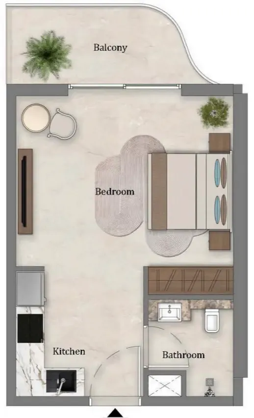 0 bedroom Apartments floor plan at Mirari Lagoon by Zoya