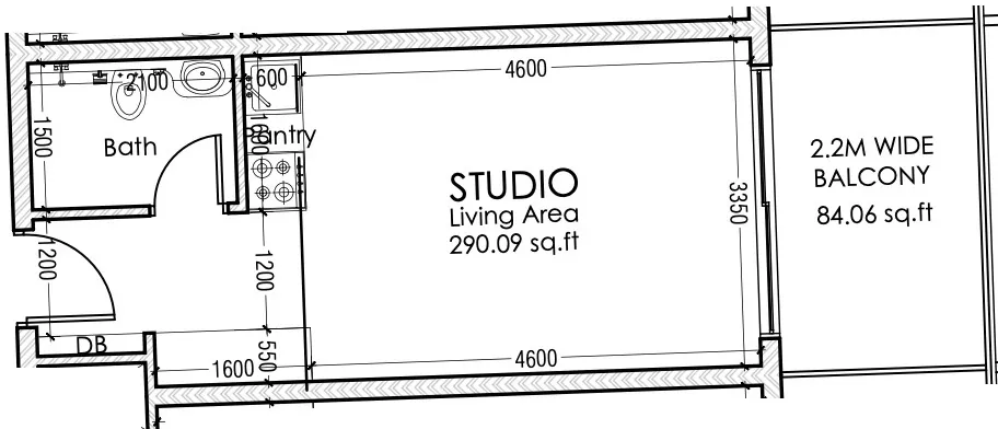 0 bedroom Apartments floor plan at Moonsa Residences 2