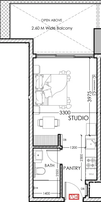 0 bedroom Apartments floor plan at Al Haseen Residences 5