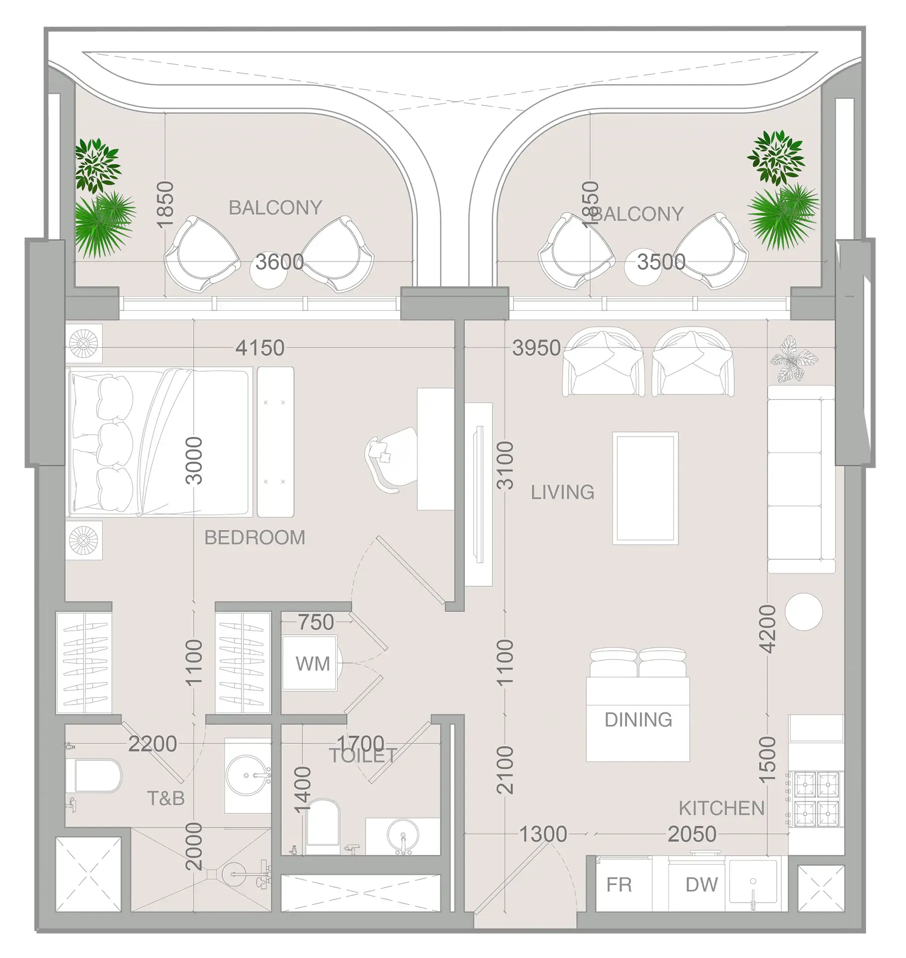 1 bedroom Apartments floor plan at ALTA V1EW