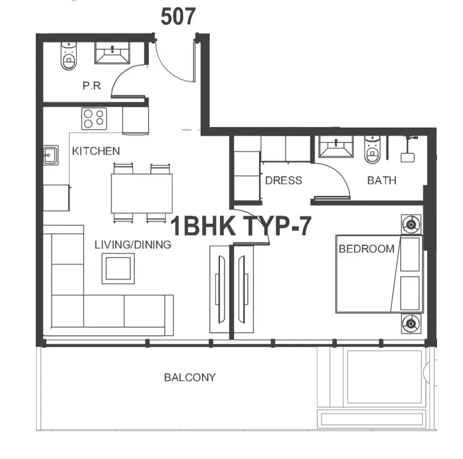 1 bedroom Apartments floor plan at Interstellar Tower