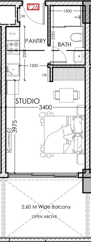 0 bedroom Apartments floor plan at Al Haseen Residences 5