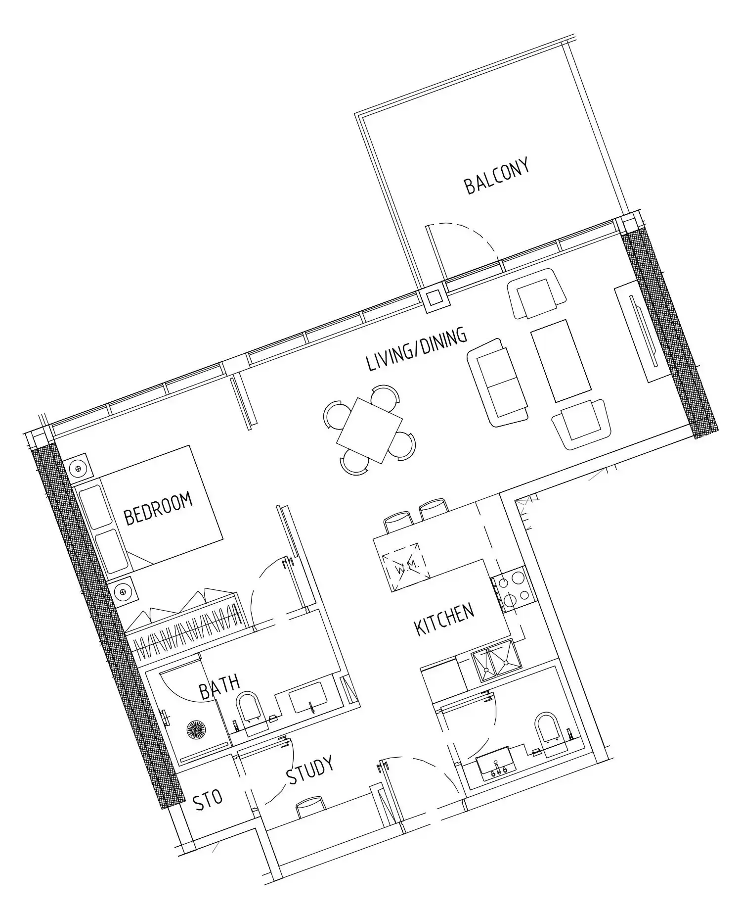 1 bedroom Apartments floor plan at Damac District