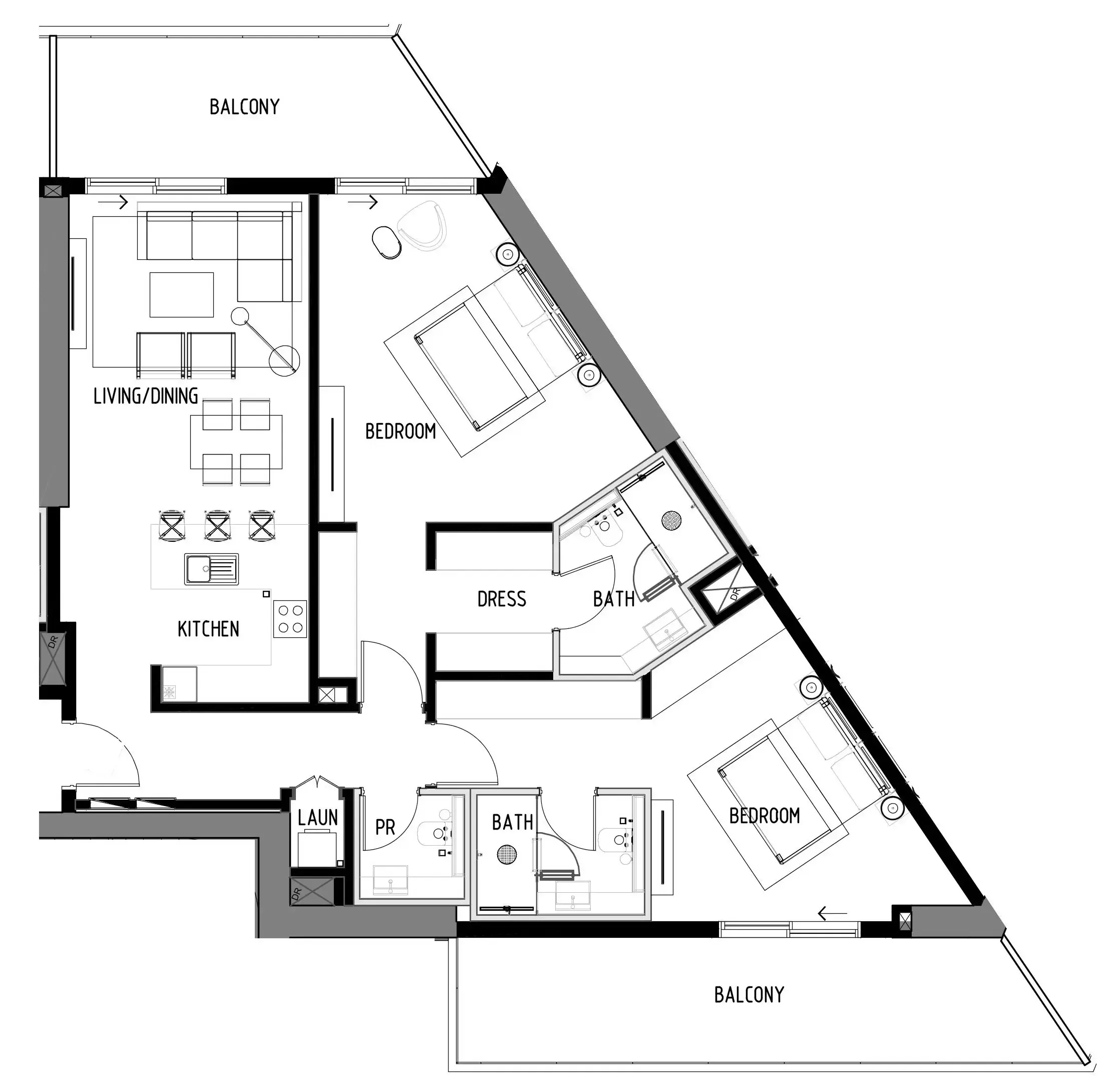 2 bedroom Apartments floor plan at Chelsea Residences