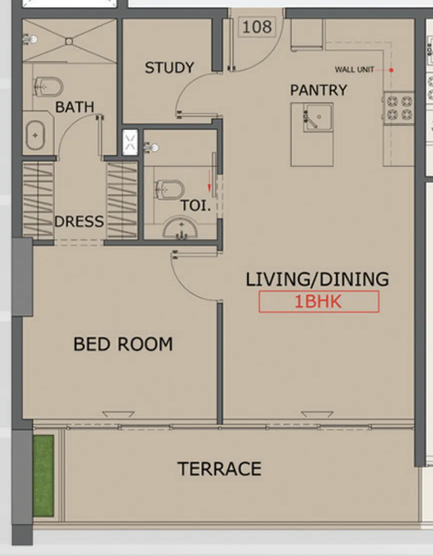 1.5 bedroom Apartments floor plan at Floarea Skies