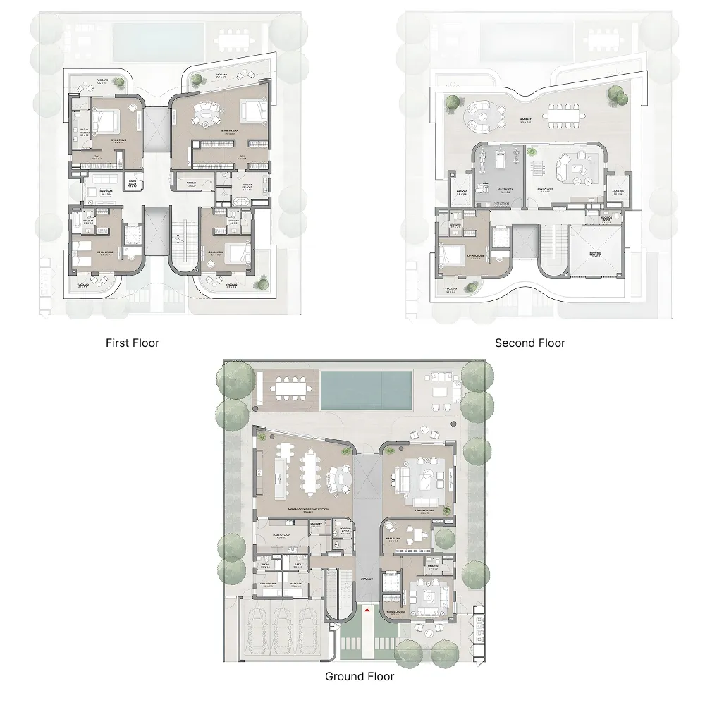 6 bedroom Villa floor plan at Taraf Karl Lagerfeld Villas