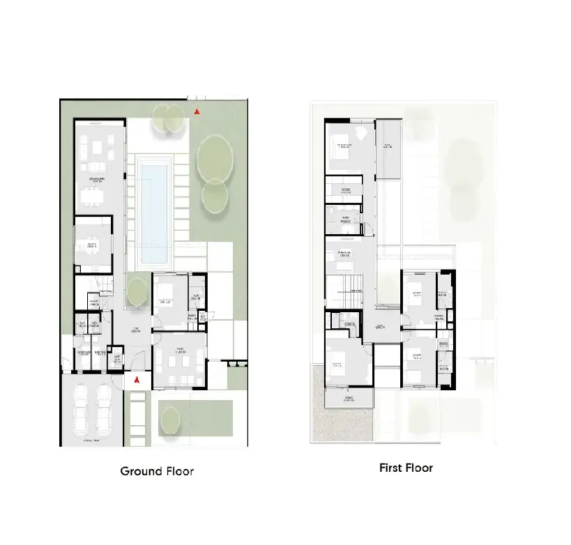 5.5 bedroom Villa floor plan at Masaar 3 Phases 1 and 2