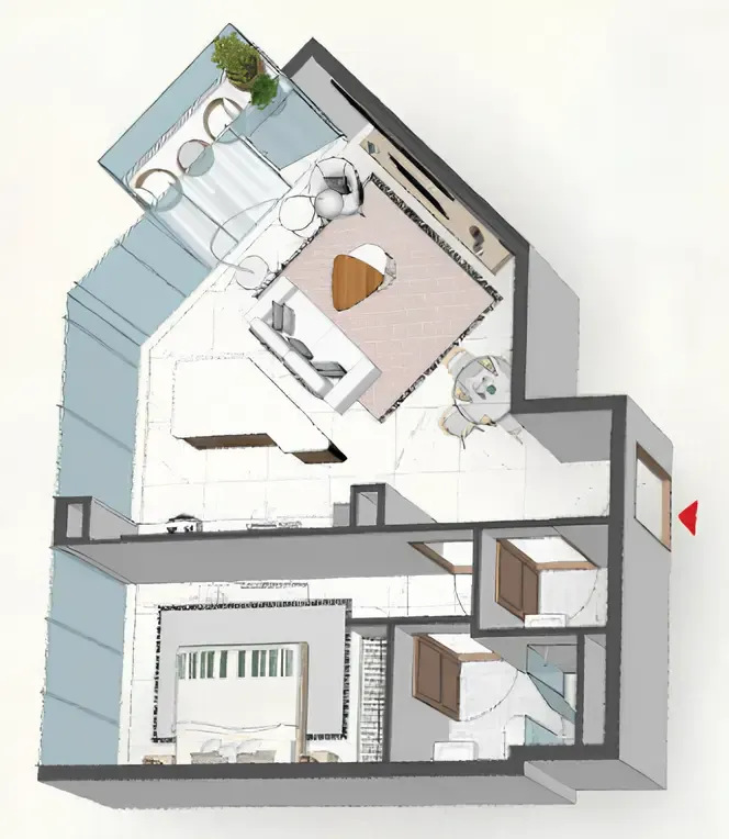 1 bedroom Apartments floor plan at Comfort by Roof