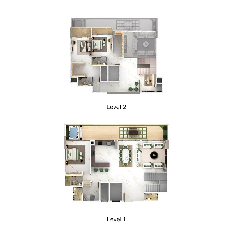 3 bedroom penthouse floor plan at 77S Tower