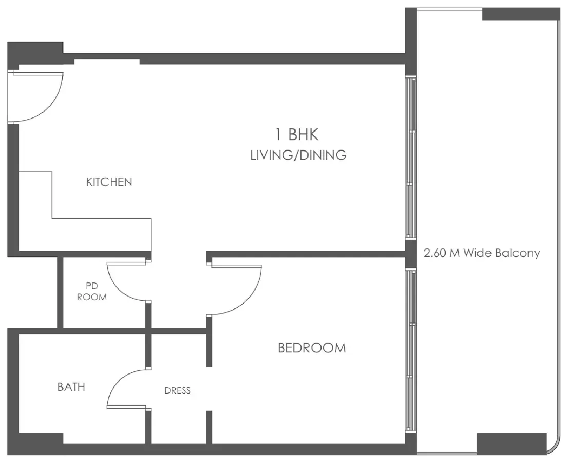 1 bedroom Apartments floor plan at Al Haseen Residences 5