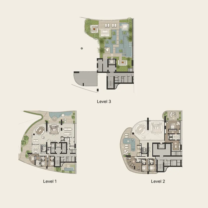 6 bedroom penthouse floor plan at Amali Residences at Business Bay