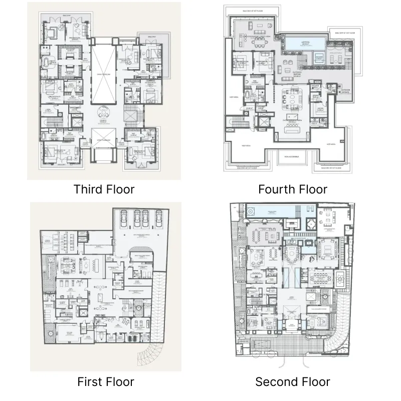 8 bedroom Villa floor plan at Monaco Mansions