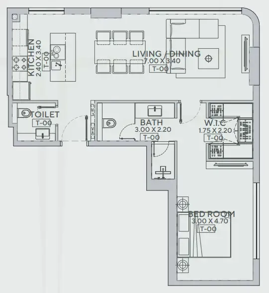 1 bedroom Apartments floor plan at Trillium Heights