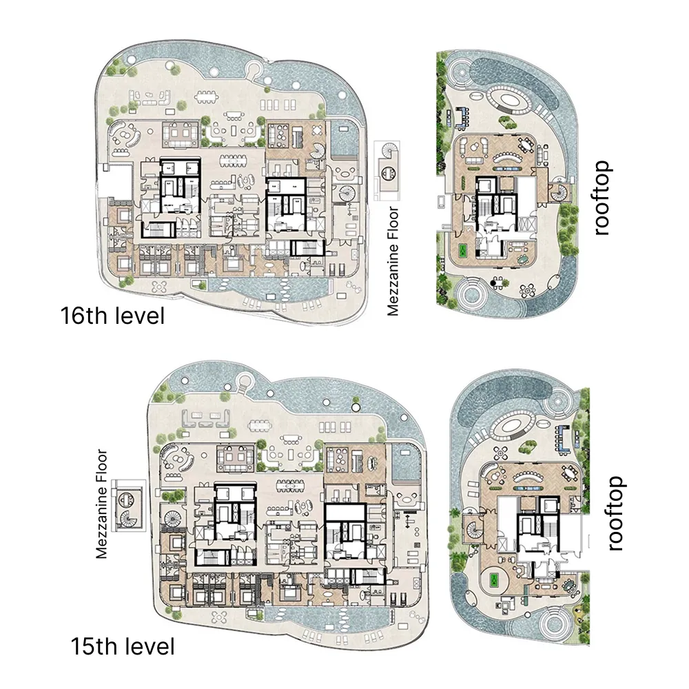 6 bedroom Penthouse floor plan at Casa AHS