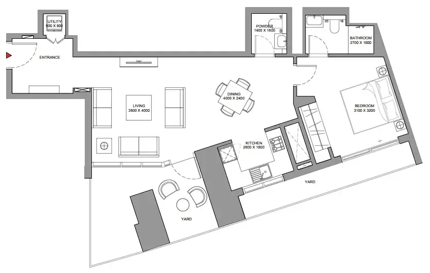 1 bedroom Apartments floor plan at Skyscape