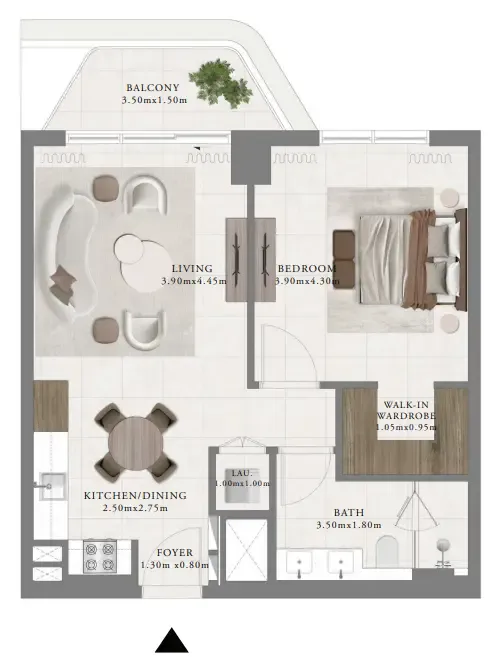 1 bedroom Apartments floor plan at Sera 2
