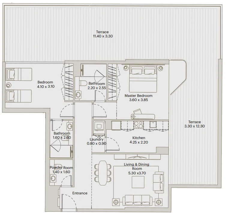 2 bedroom Apartments floor plan at Eleve