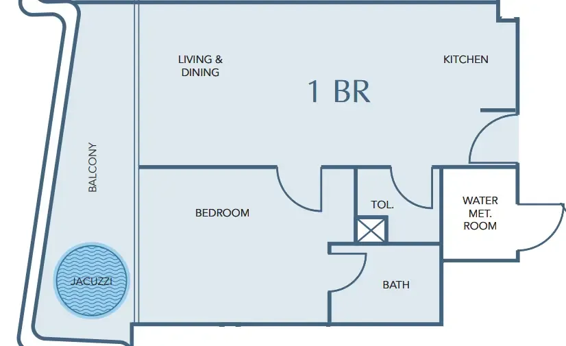 1 bedroom Apartments floor plan at Cove Edition 2