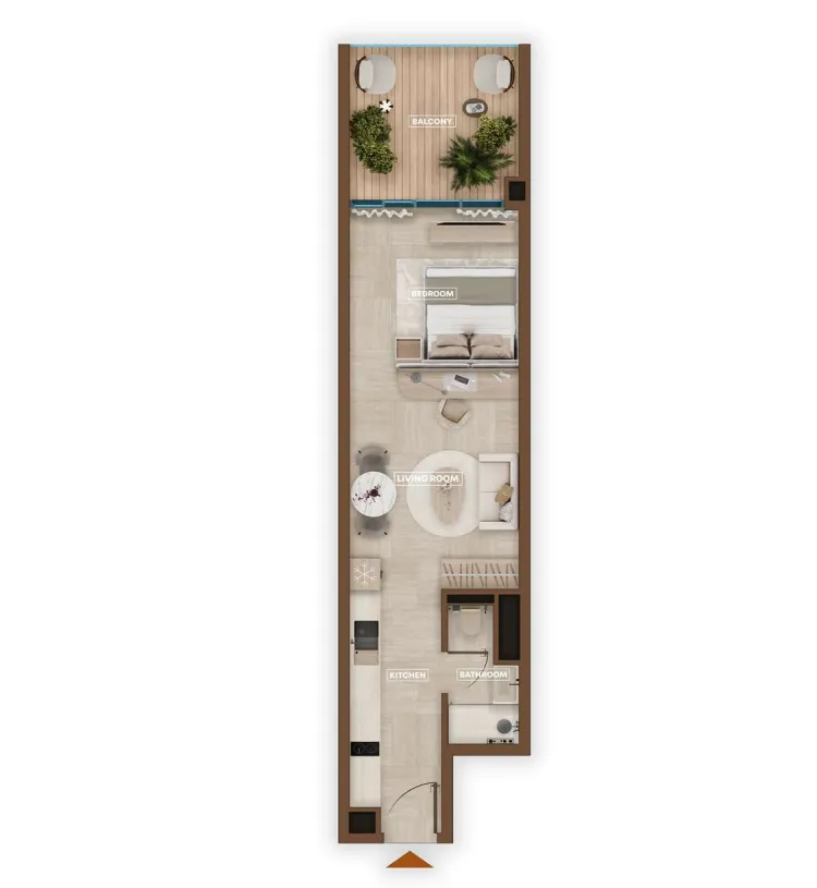 0 bedroom Apartments floor plan at Sky Hills Astra