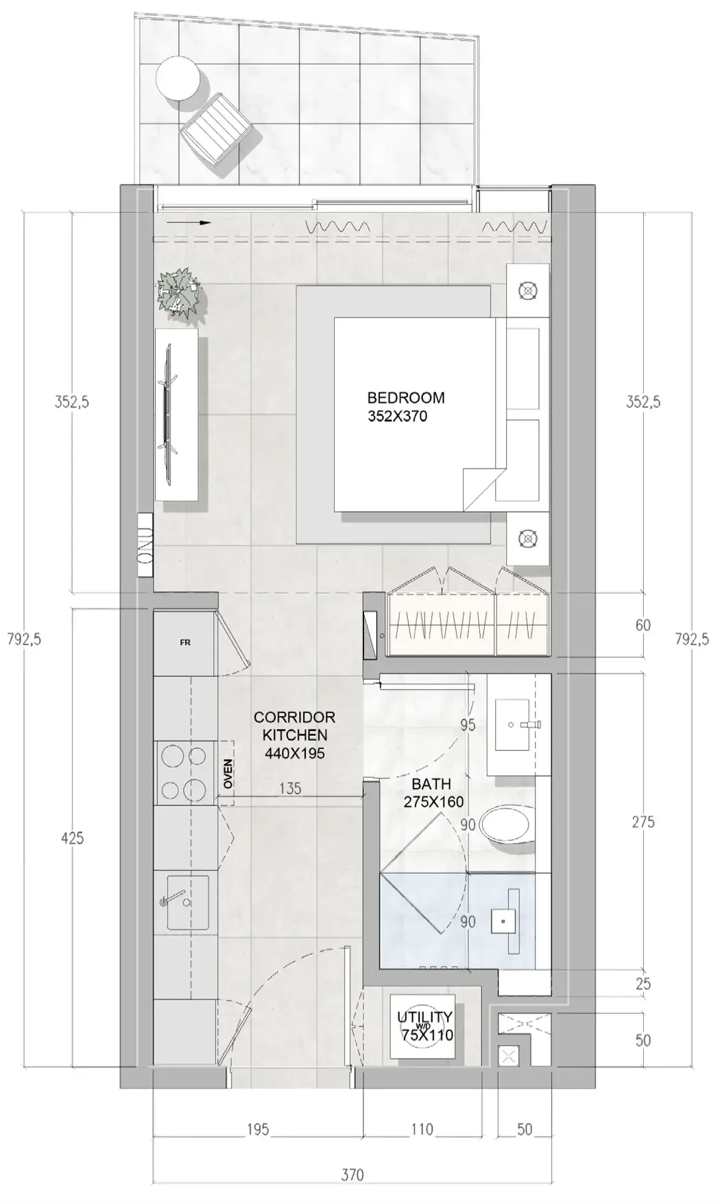 0 bedroom Apartments floor plan at Solera Downtown Mina