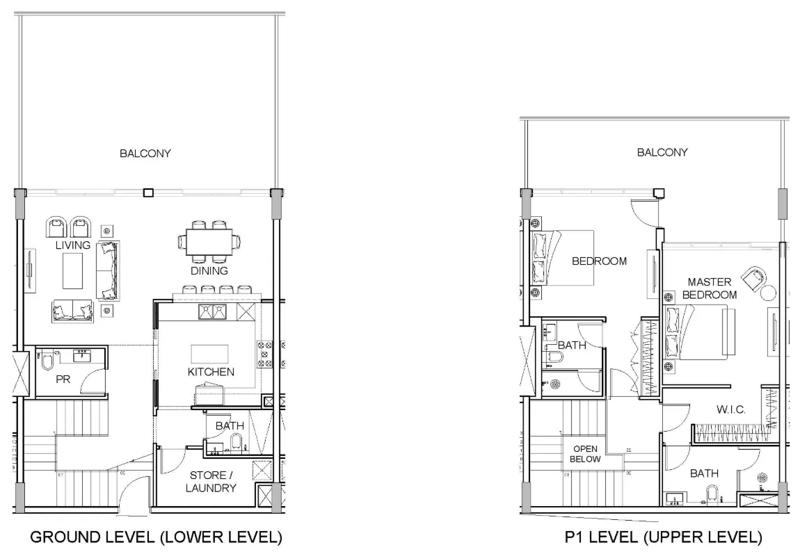2 bedroom Duplex floor plan at Golf Greens