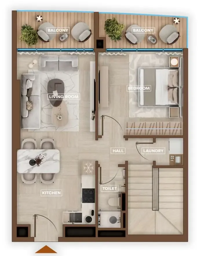 2 bedroom Apartments floor plan at Sky Hills Astra