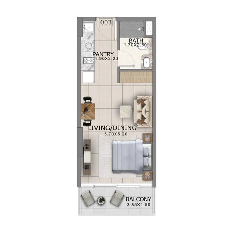 0 bedroom Apartments floor plan at Arlington Park 2