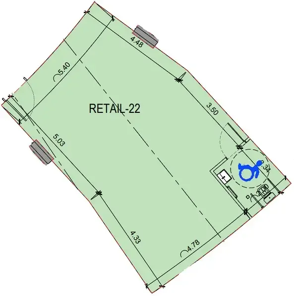 bedroom Retail floor plan at Binghatti Skyflame