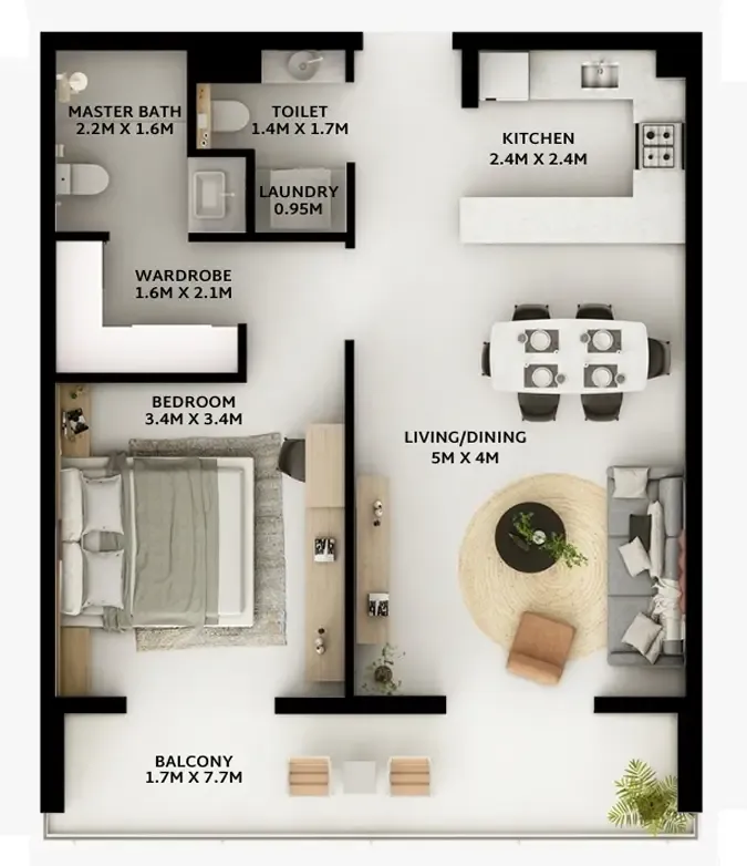 1 bedroom Apartments floor plan at Viera Residences