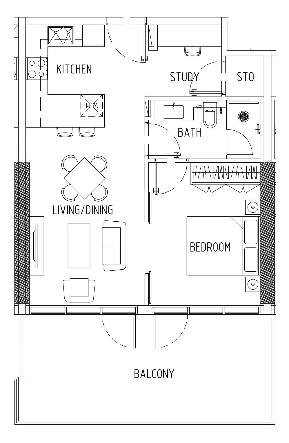 1 bedroom Apartments floor plan at Damac District