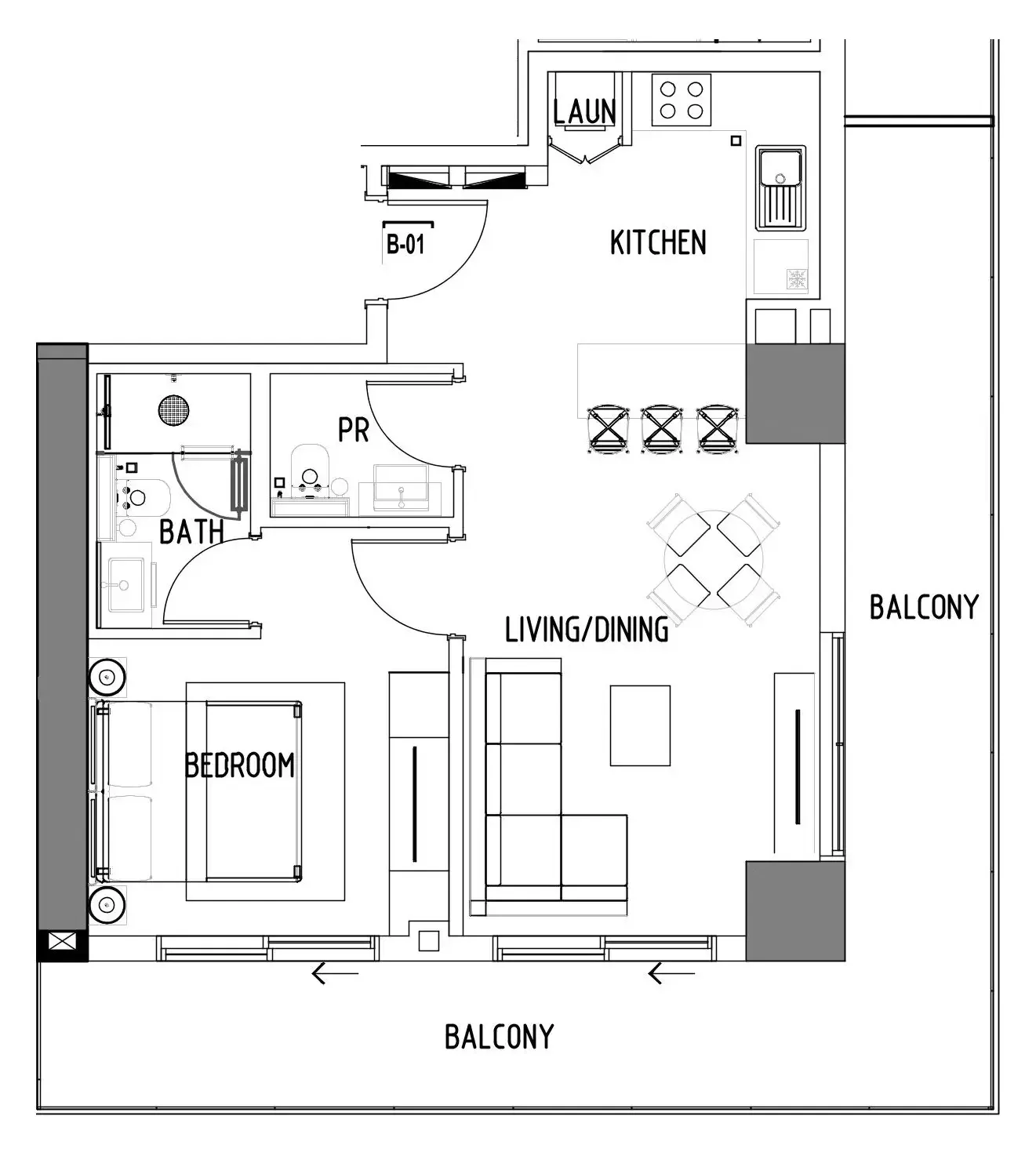1 bedroom Apartments floor plan at Chelsea Residences