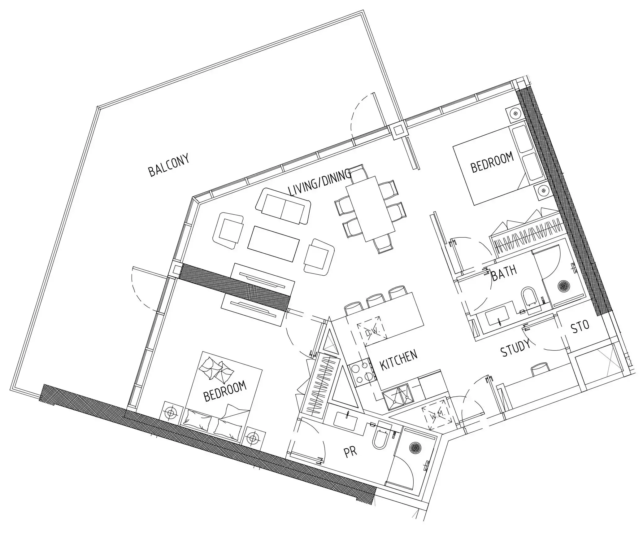 2 bedroom Apartments floor plan at Damac District