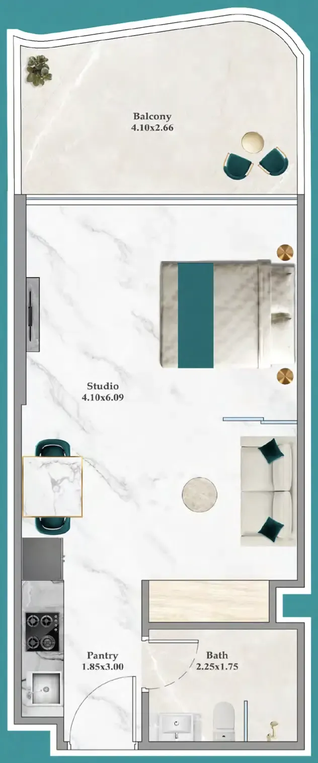 0 bedroom Apartments floor plan at Breez