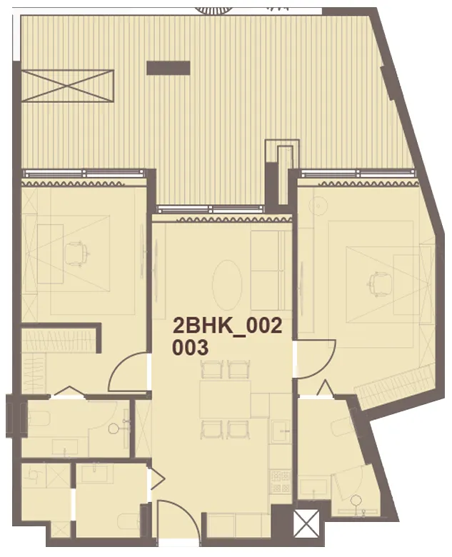 2 bedroom Apartments floor plan at J-Haus Residence