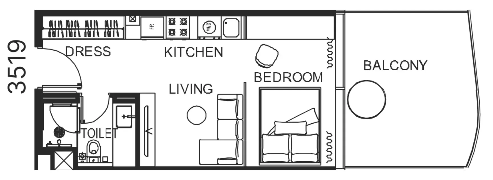 0 bedroom Apartments floor plan at The WOW Tower