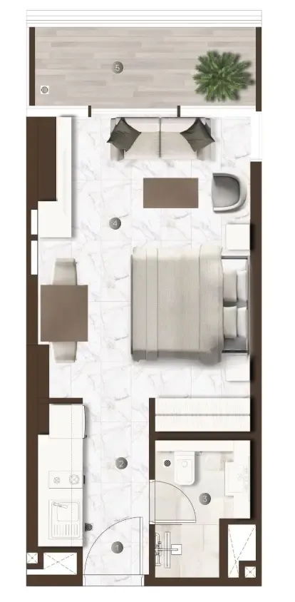 0 bedroom Apartments floor plan at Onda by Kasco