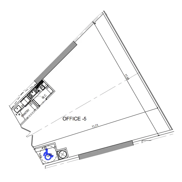  bedroom Office floor plan at Binghatti Circle