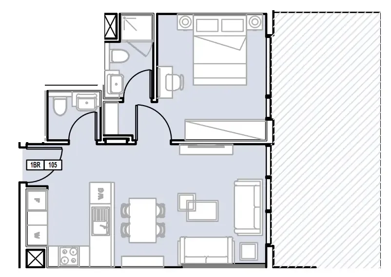 1 bedroom Apartments floor plan at Verdana III