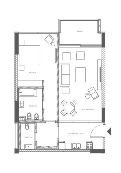 1 bedroom Apartments floor plan at Sealine Residence