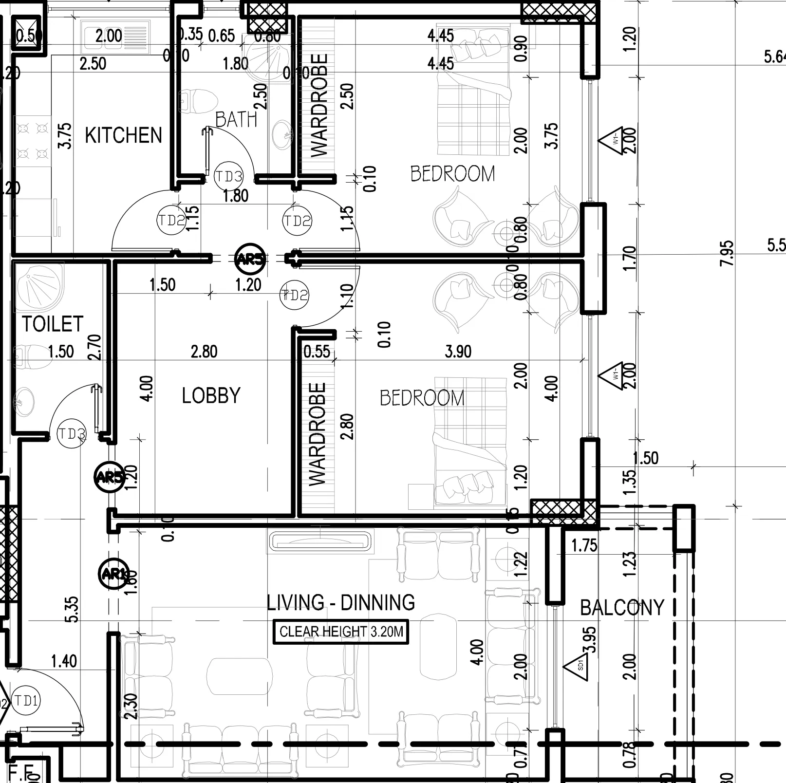 2 bedroom Apartments floor plan at Dugasta Warsan (Jneibi)