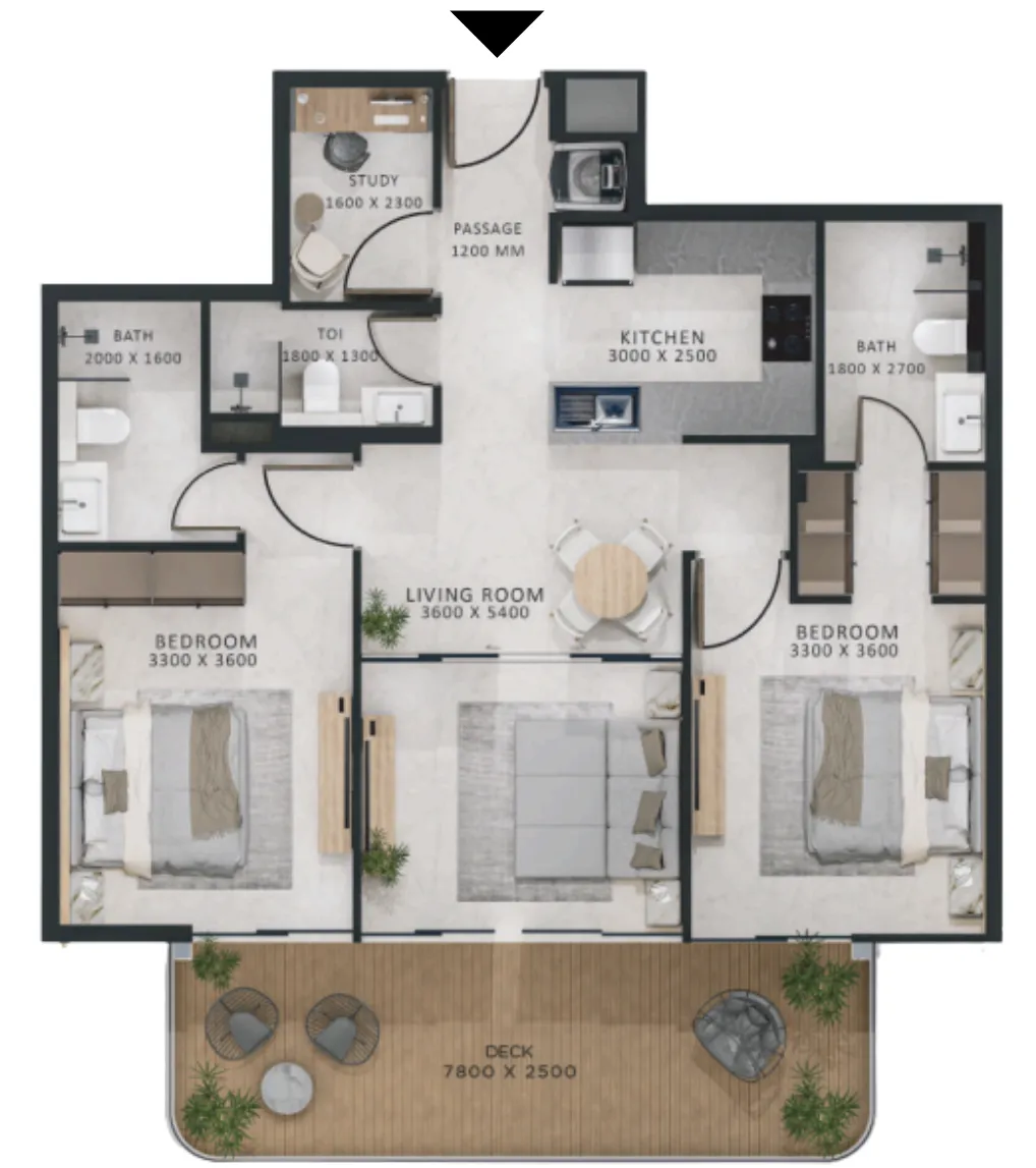 2 bedroom Apartments floor plan at Altair 52