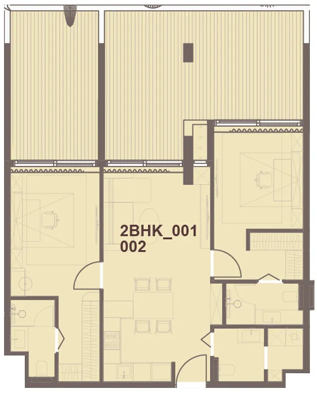 2 bedroom Apartments floor plan at J-Haus Residence