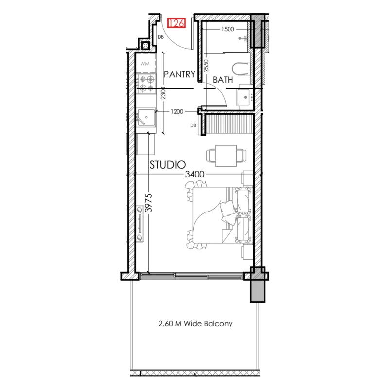 0 bedroom Apartments floor plan at Al Haseen Residences 5